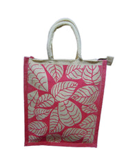 Leaf Screen Printed Jute Bag