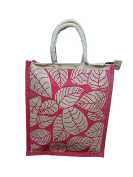 Leaf Screen Printed Jute Bag