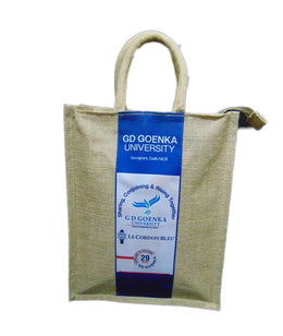 printed logo fabric Jute tote Bag