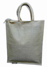 printed logo fabric Jute tote Bag