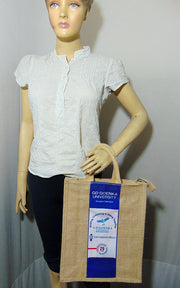 printed logo fabric Jute tote Bag