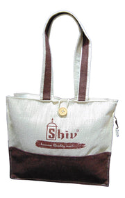 Eco-Friendly Two-Tone Jute Tote Bag