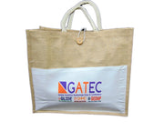 Jute company name printed tote Bag