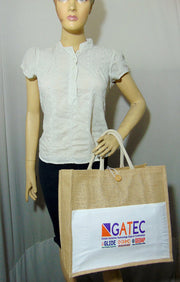 Jute company name printed tote Bag