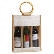 3 Bottle Wine Carry Bag With Front Window