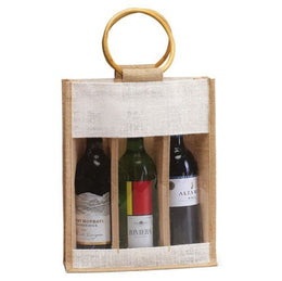 3 Bottle Wine Carry Bag With Front Window