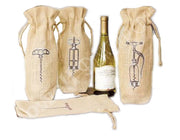 Drawstring Jute Wine Bag