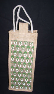 PRINTED SINGLE WINE BOTTLE JUTE BAG