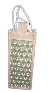 PRINTED SINGLE WINE BOTTLE JUTE BAG