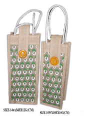 PRINTED SINGLE WINE BOTTLE JUTE BAG
