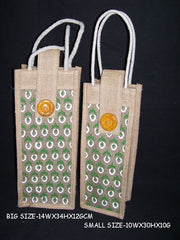 PRINTED SINGLE WINE BOTTLE JUTE BAG
