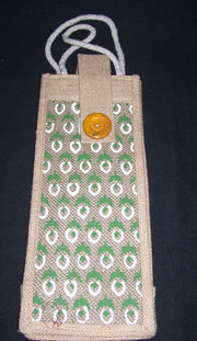PRINTED SINGLE WINE BOTTLE JUTE BAG
