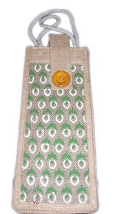 PRINTED SINGLE WINE BOTTLE JUTE BAG