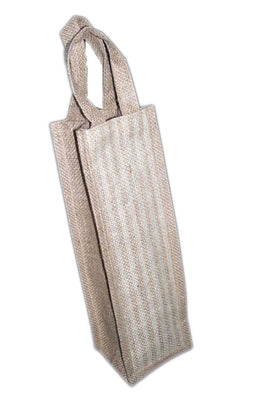STRIPE DESIGN SINGLE WINE BOTTLE BAG