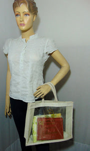 Jute Transparent Window Bag