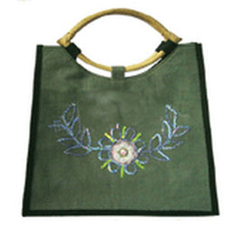 JUTE SHOPPING BAG WITH EMBROIDERY