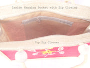 FLOWER EMBROIDERY JUTE BAG