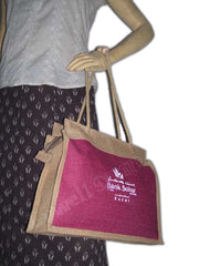 FLOWER EMBROIDERY JUTE BAG