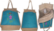 FLOWER EMBROIDERY JUTE BAG