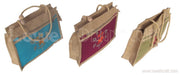 FLOWER EMBROIDERY JUTE BAG