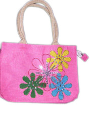 PATCH WORK EMBROIDERY JUTE BAG