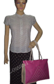 THREAD EMBROIDERY JUTE BAG