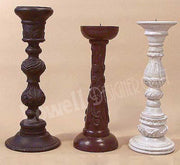 WOODEN CANDLESTICK  HOLDER