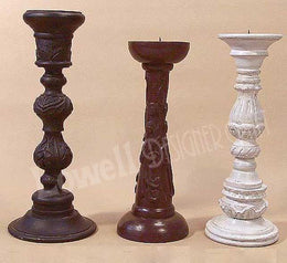 WOODEN CANDLESTICK  HOLDER