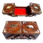 DOUBLE FOLD WOODEN JEWELRY BOX