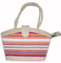JUTE HANDLOOM  BEACH BAG