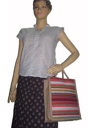 JUTE HANDLOOM  BEACH BAG