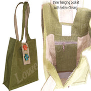 FLOWER EMBERIODERY JUTE BAG