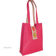 FLOWER EMBERIODERY JUTE BAG