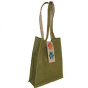 FLOWER EMBERIODERY JUTE BAG