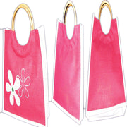 TWO FLOWER JUTE SHOPPING BAG