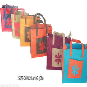 BIG SIZE FLOWER DESIGN  JUTE BAG
