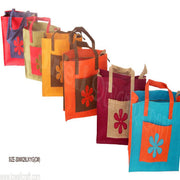 EMBROIDERY  BORDER JUTE BAG