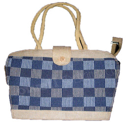 HANDLOOM FABRIC DESIGNER JUTE  BAG