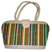 HANDLOOM FABRIC DESIGNER JUTE  BAG