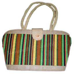 HANDLOOM FABRIC DESIGNER JUTE  BAG