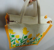 FlowerPrint Jute GroceryBag(12