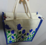 FlowerPrint Jute GroceryBag(12
