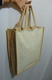FlowerPrint Jute GroceryBag(12