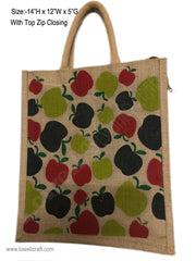 3 COLOR PRINT JUTE CARRY BAG