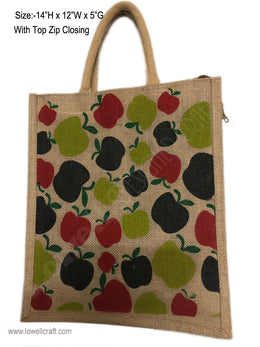 3 COLOR PRINT JUTE CARRY BAG