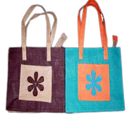 SMALL FLOWER DESIGN JUTE BAG