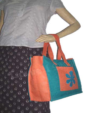 SMALL FLOWER DESIGN JUTE BAG