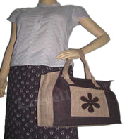 SMALL FLOWER DESIGN JUTE BAG