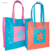BIG SIZE FLOWER DESIGN  JUTE BAG