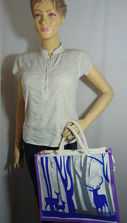 Jungle Print jute Tote Bag(14